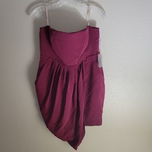 Forever21 Wine, Strapless, Draped Fabric, Semi-Formal Dress. Size Medium NWT